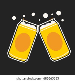 beer can background cartoon vector graphic or illustration