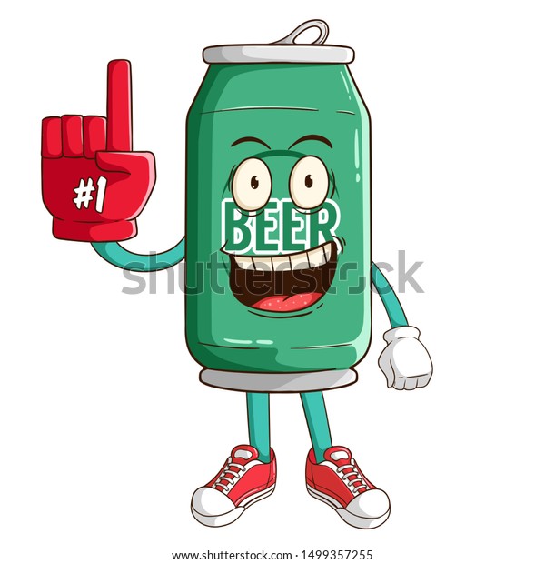 Beer Can Cartoon Character Wear Support Stock Vector (Royalty Free ...