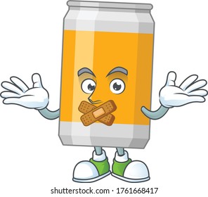 Beer can Cartoon drawing design making with bandage over mouth