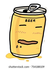 beer can cartoon / vector and illustration, hand drawn style, isolated on white background.