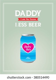 beer can daddy drink less vector illustration
