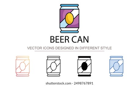 Beer Can icon design with white background stock illustration