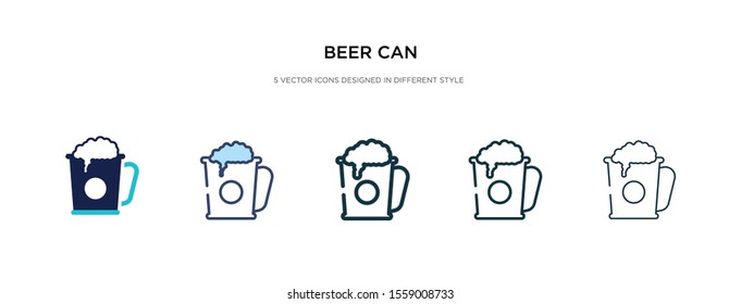 beer can icon in different style vector illustration. two colored and black beer can vector icons designed in filled, outline, line and stroke style can be used for web, mobile, ui