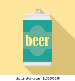 Beer can icon. Flat illustration of beer can vector icon for web design