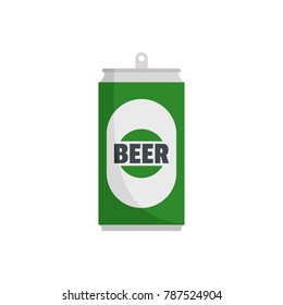 Beer can icon. Flat illustration of beer can vector icon isolated on white background