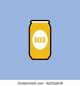 Beer can icon in flat style