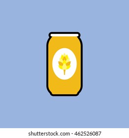 Beer can icon in flat style