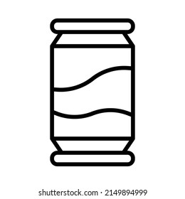 Beer Can Icon. Line Art Style Design Isolated On White Background