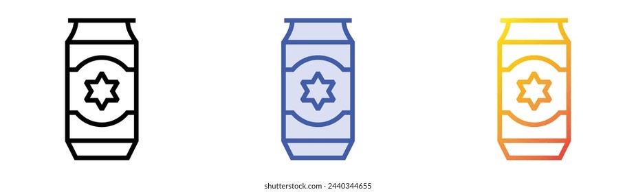 beer can icon. Linear, Blue Fill and Gradient Style Design Isolated On White Background