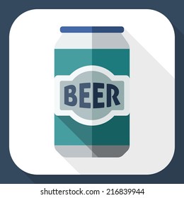 Beer can icon with long shadow