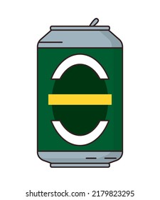 icono de lata de cerveza en fondo blanco