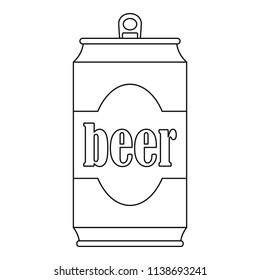 Beer can icon. Outline beer can vector icon for web design isolated on white background