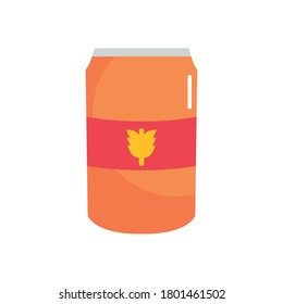 Bier kann Symbol auf weißem Hintergrund, flach, Vektorgrafik