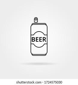 Beer can icon. Pub and bar, alcohol symbol. logo. Stock - Vector illustration