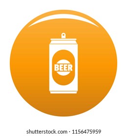 Beer can icon. Simple illustration of beer can vector icon for any design orange