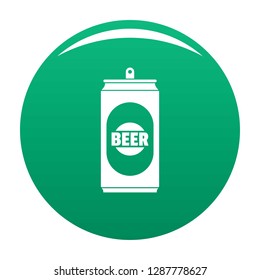 Beer can icon. Simple illustration of beer can vector icon for any design green
