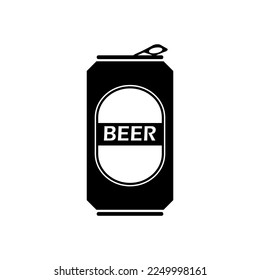 Beer Can Icon Vector Illustration Isolated on White Background.