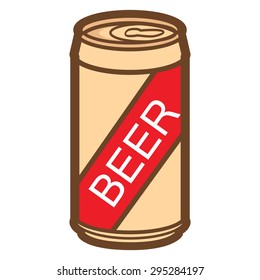 Beer Can Icon  Vector Illustration on White Background