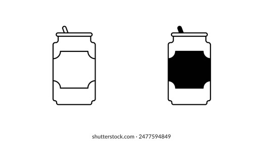 beer can icon with white background vector stock illustration