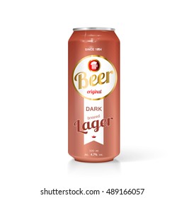 Beer can with beer label