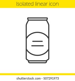 Beer can linear icon. Thin line illustration. Aluminium can contour symbol. Vector isolated outline drawing