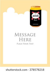 beer can message card vector