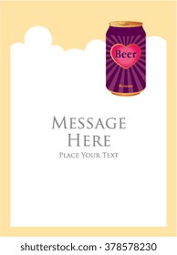 beer can message card vector