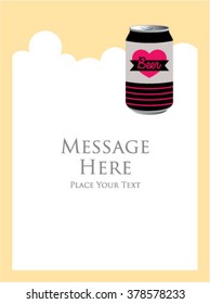 beer can message card vector