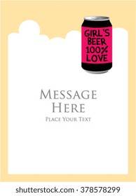 beer can message card vector