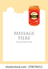 beer can message card vector