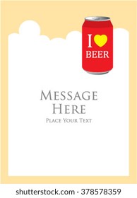 beer can message card vector