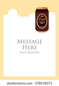beer can message card vector