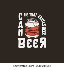 Beer can for print. Original brew desig crumpled can or tin of beer for bar