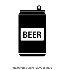 Beer can silhouette icon. Alcohol. Vector.