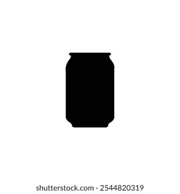 Beer can silhouette vector art white background. Cold drink can isolated on white background.