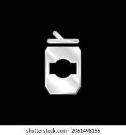 Bier Kann metallisches Symbol silber platziert