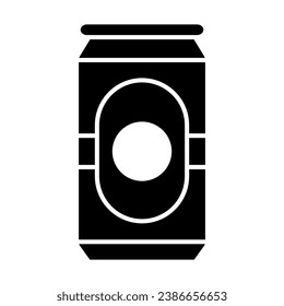Beer in can solid icon, Oktoberfest concept, beverage can sign on white background, Aluminum Beer container icon in glyph style for mobile concept and web design. Vector graphics