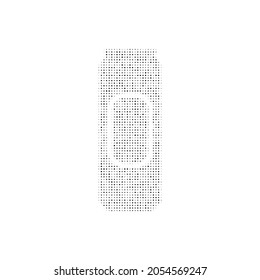 The beer can symbol filled with black dots. Pointillism style. Vector illustration on white background