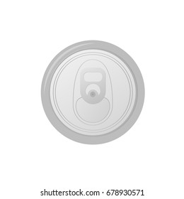 Beer can top view. Vector illustration isolated on white background