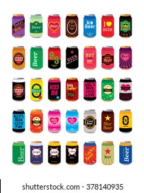 beer can vector collection