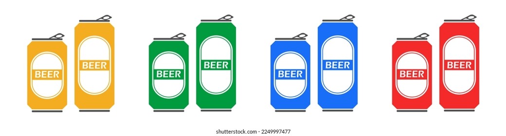 Beer Can Vector Illustration Isolated on White Background.