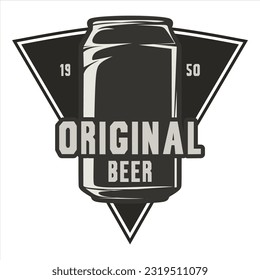 Vector de logotipos en blanco y negro, logotipo de cerveza original