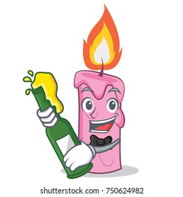 With beer candle character cartoon style