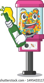 With beer candy vending machine on the cartoon