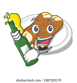With beer cannoli in the a cartoon shape