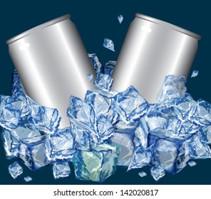 beer cans with ice