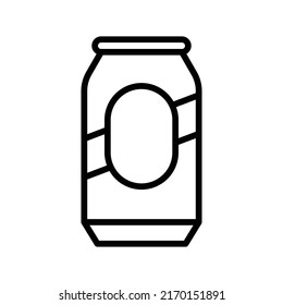 Beer Cans Icon. Line Art Style Design Isolated On White Background