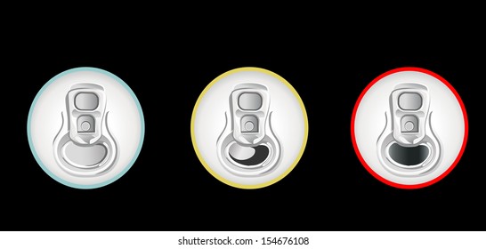 Beer Cans Isolated Top View