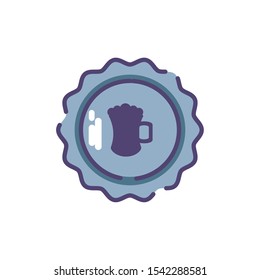 beer cap with air view on white background vector illustration design