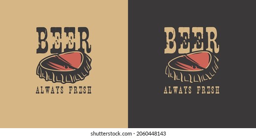 Beer cap for bar. Original brew design with metal cork from bottle for craft beer, pab or brewery